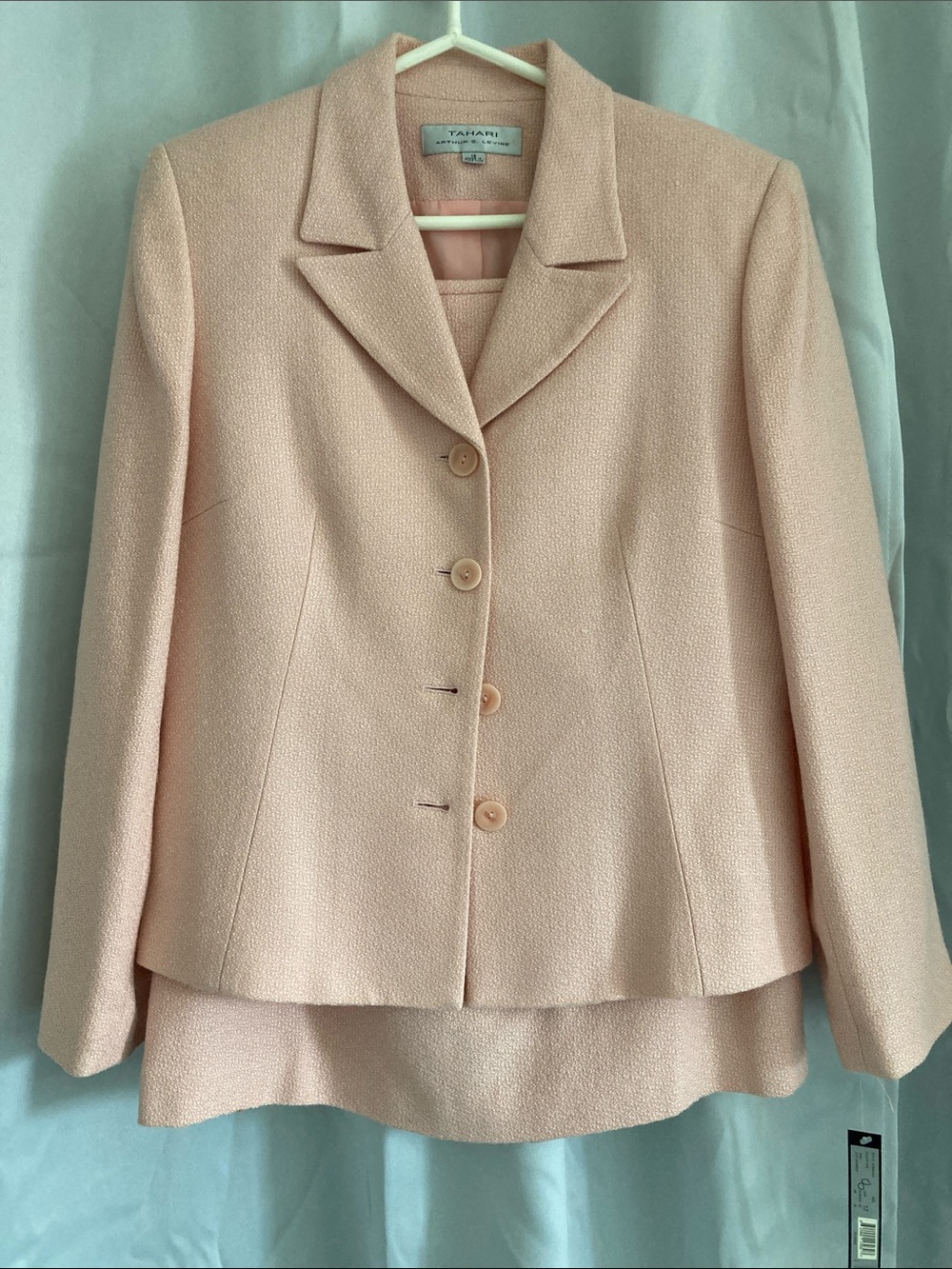 Tahari ASL Blush Pink two-piece skirt suit NWT
